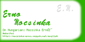 erno mocsinka business card